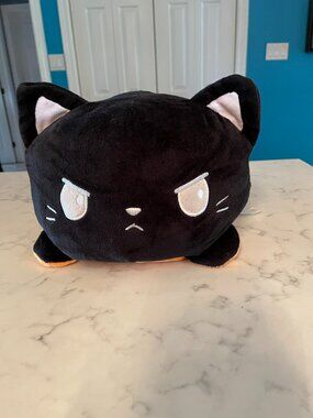 Halloween Plush Black Cat Pumpkin JOL - Tee Turtle Reversible Teeturtle HTF 8"